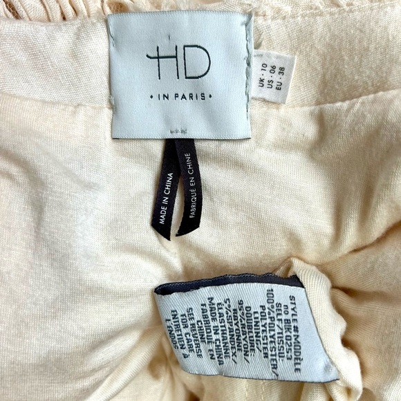 Anthropologie HD in Paris Petaluma A-Line Skirt Ruffled Rosette Cream 6 - Picture 10 of 10